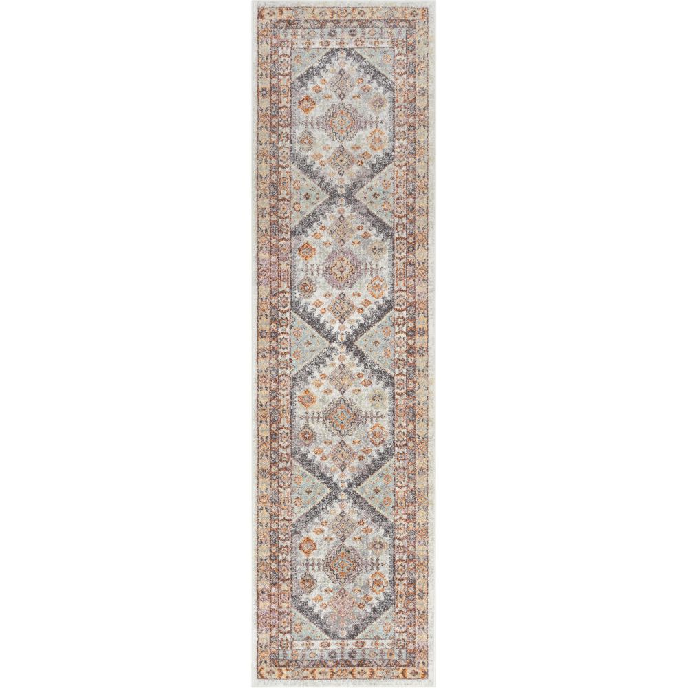 Virden Bohemian Eclectic Tribal Aztec Grey Rug