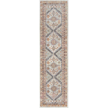 Virden Bohemian Eclectic Tribal Aztec Grey Rug