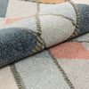 Rumba Mid-Century Modern Geometric Diamond Shapes Multi Distressed High-Low Rug