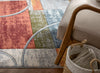 Jive Modern Abstract Geometric Arcs & Shapes Multi Distressed High-Low Rug