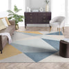 Tamara Blue Mid-Century Modern Geometric Rug By Chill Rugs