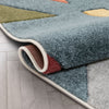 Twist Mid-Century Modern Geometric Pattern Multi Distressed High-Low Rug