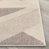 Otto Modern Geometric Boxes & Triangles Beige Distressed High-Low Rug