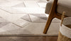 Otto Modern Geometric Boxes & Triangles Beige Distressed High-Low Rug