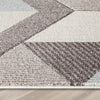 Otto Modern Geometric Boxes & Triangles Gold Blue Distressed High-Low Rug