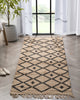 Rabia Natural-Fiber Tribal Black Hand-Woven Chunky-Textured Rug