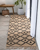 Rabia Natural-Fiber Tribal Black Hand-Woven Chunky-Textured Rug