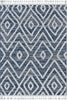 Willow Moroccan Lattice Trellis Blue High-Low Textured Rug