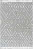 Willow Moroccan Lattice Trellis Grey High-Low Textured Rug