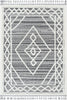 Everly Tribal Trellis Diamond Pattern 5'3" x 7'3" Black High-Low Textured Rug