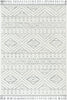 Eliana Tribal Geometric Chevron pattern Cream High-Low Textured Rug