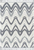 Raelynn Contemporary Chevron Zig-Zag Patter Cream Grey High-Low Textured Rug