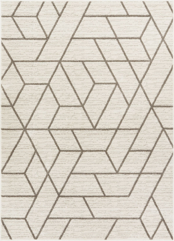Tume Ivory Modern Tiled Geometric Rug