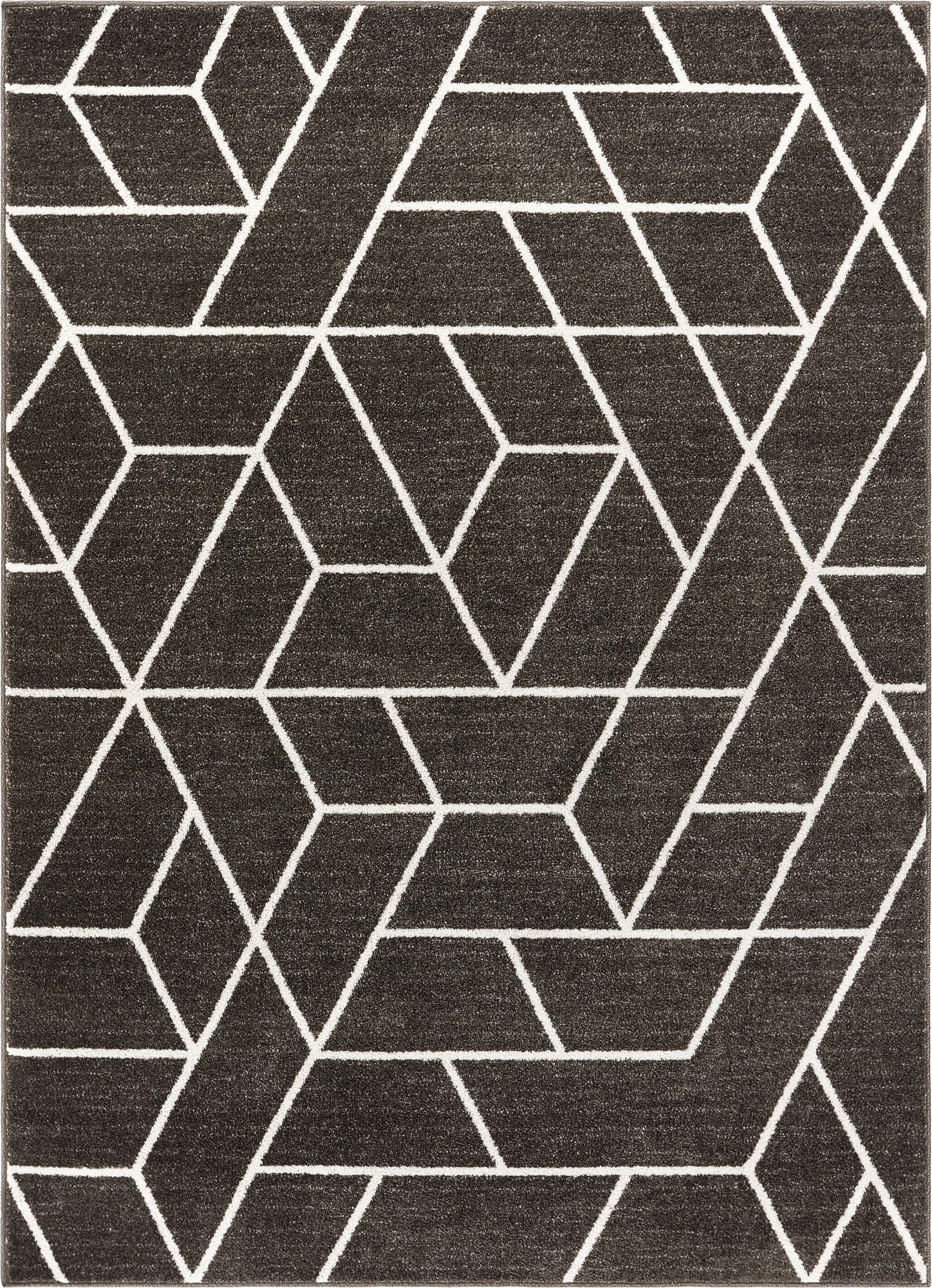 Tume Grey Modern Tiled 5'3" x 7'3" Geometric Rug