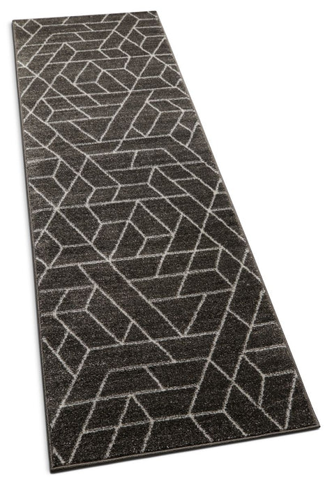 Tume Grey Modern Tiled 5'3" x 7'3" Geometric Rug