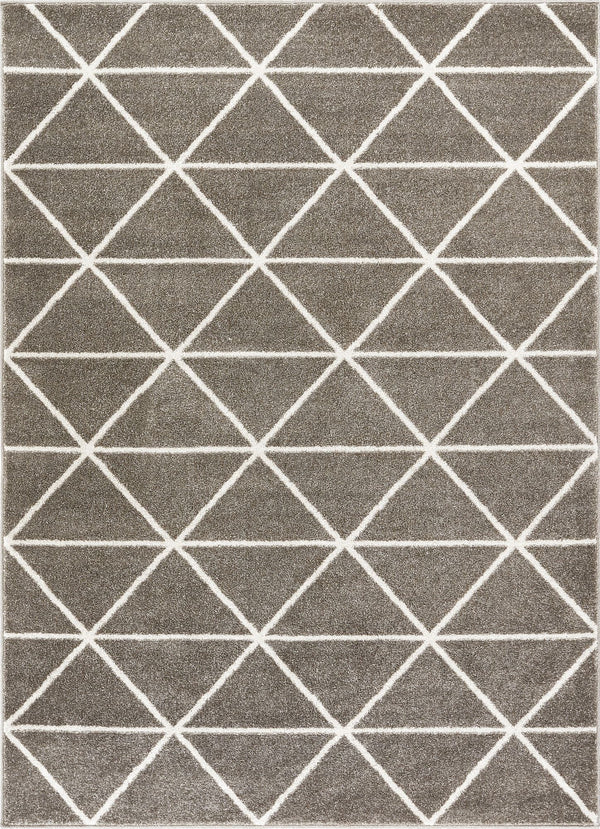 Dulce Grey Modern Geometric Triangles Rug
