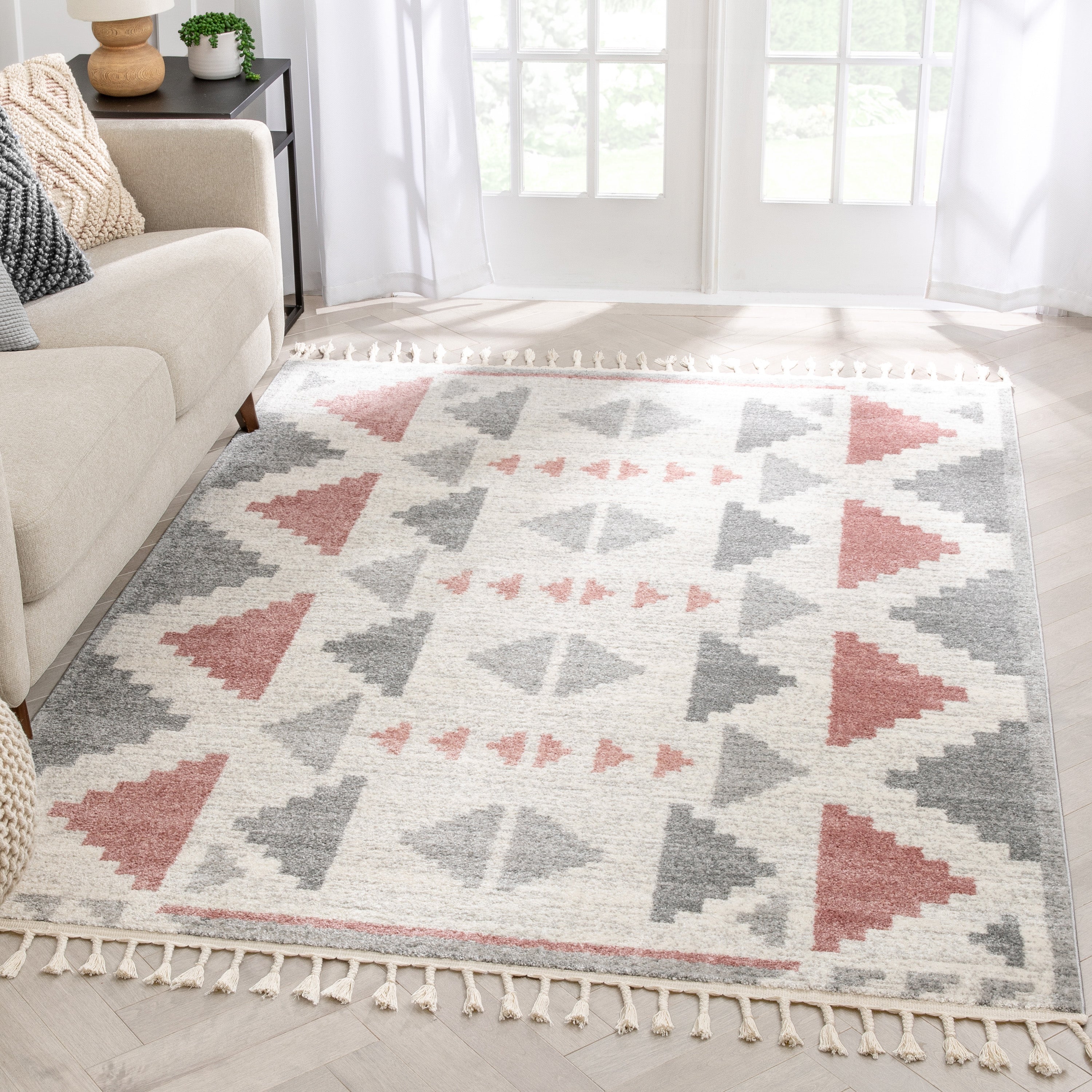 Ada Moroccan Tribal Geometric Blush Rug