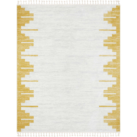 Carly Nordic Solid & Striped Gold 5'3" x 7'3" Rug