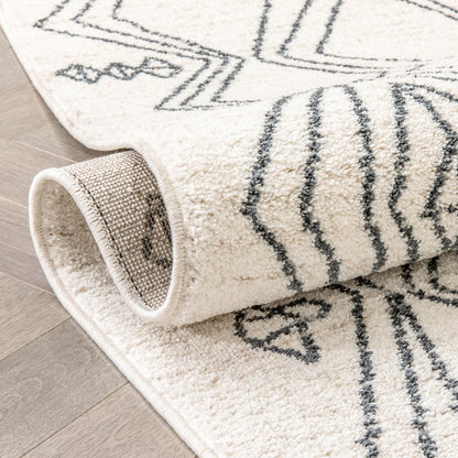 Darcy Modern Farmhouse Tribal Pattern Ivory Rug