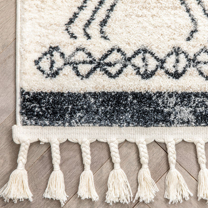 Darcy Modern Farmhouse Tribal Pattern Ivory Rug