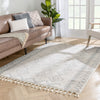 Current Moroccan Tribal Diamond Pattern Ivory Grey Rug