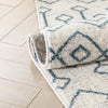 Transistora Nordic Tribal Trellis Pattern Light Blue Ivory Rug