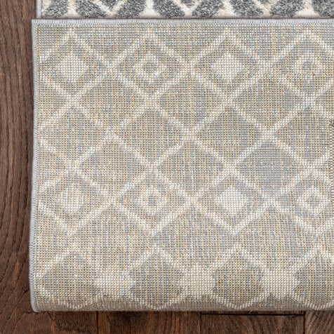 Custom Size Runner Transistora Tribal Trellis Geometric Pattern Grey 27 Inch Wide x Choose Your Length Hallway Runner Rug