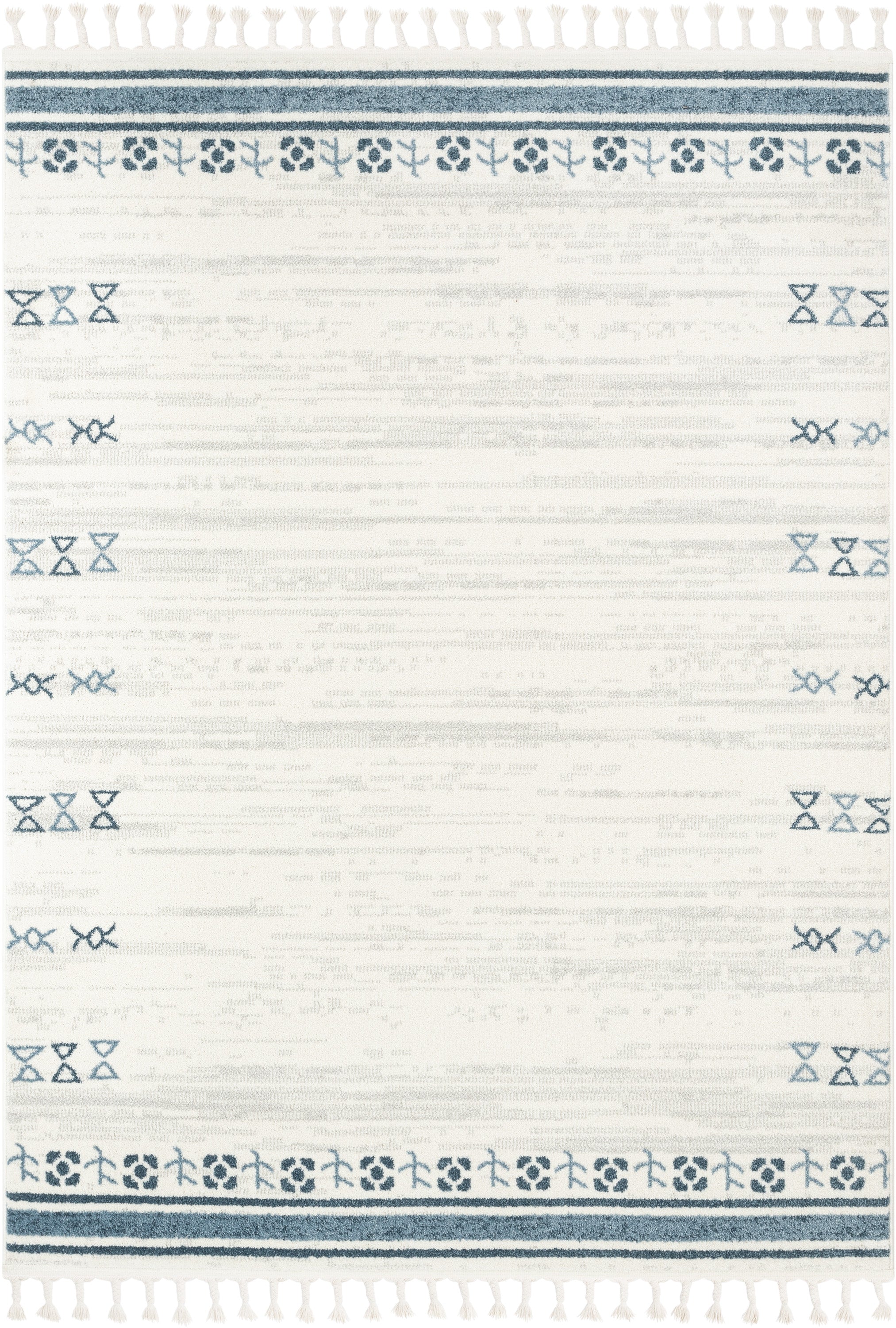 Capa Nordic Tribal Ivory Blue Rug