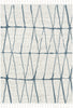Crisscross Nordic Geometric Pattern Blue Ivory Rug