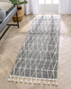 Crisscross Nordic Geometric Pattern Grey Rug