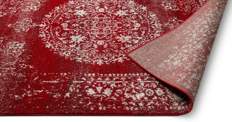Mora Red Traditional Vintage Persian Distressed Rug 7'10" x 9'10"