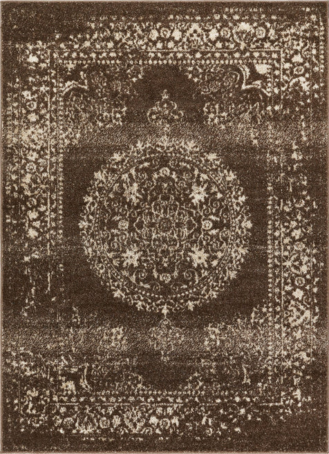 Mora Brown Traditional Vintage Persian Distressed Rug
