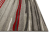 Oscar Red Modern Abstract Lines Rug