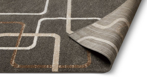 Juillet Charcoal Modern Geometric Solid Lines Rug