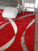 Felicita Red Modern Lines Stripes Distressed Rug
