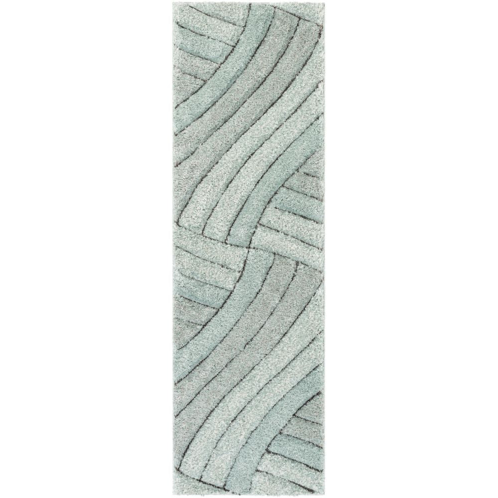 Ucci Blue Modern 3D Textured Shag Rug By Chill Rugs