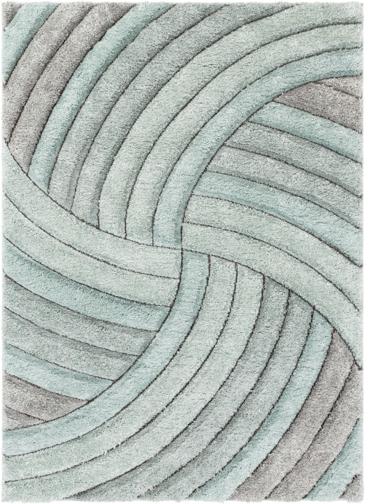 Ucci Blue Modern 3D Textured Shag Rug By Chill Rugs