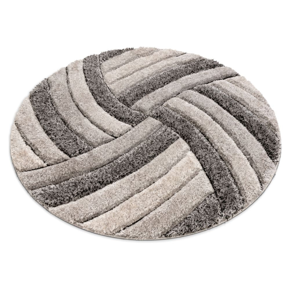 Ucci Grey Modern 3D Textured Shag Rug