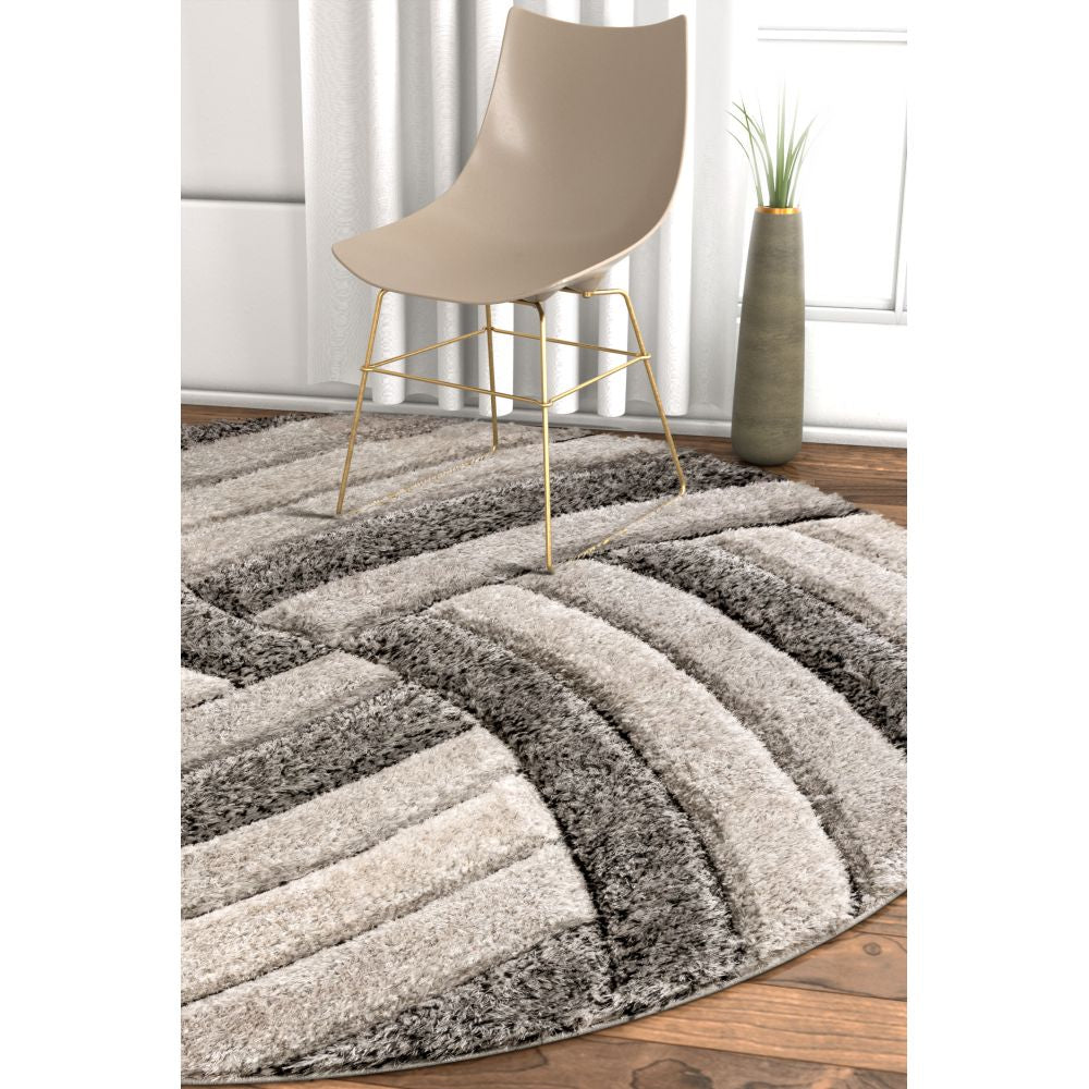 Ucci Grey Modern 3D Textured Shag Rug