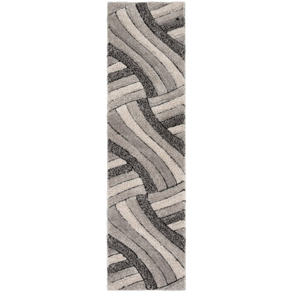 Ucci Grey Modern 3D Textured Shag Rug