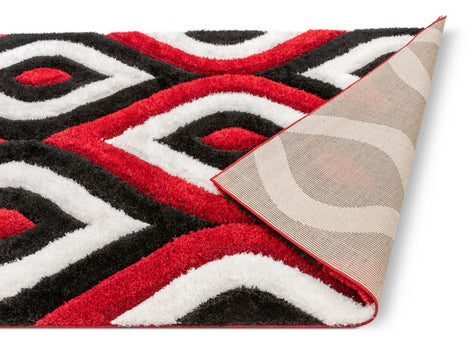 Malibu Red Modern 3D Textured Shag Rug