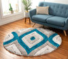 Malibu Blue Modern 3D Textured Shag Rug