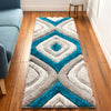Malibu Blue Modern 3D Textured Shag Rug