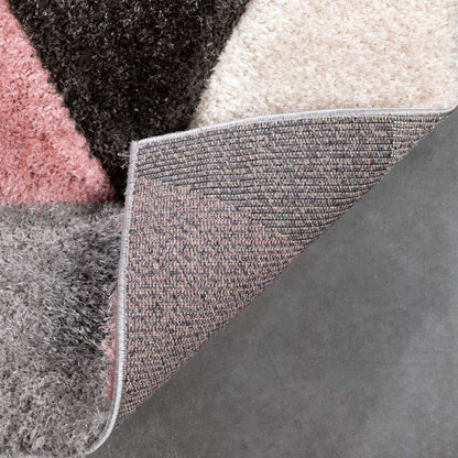 Holland Modern Geometric Blush 3D Textured Thick & Soft Shag Rug