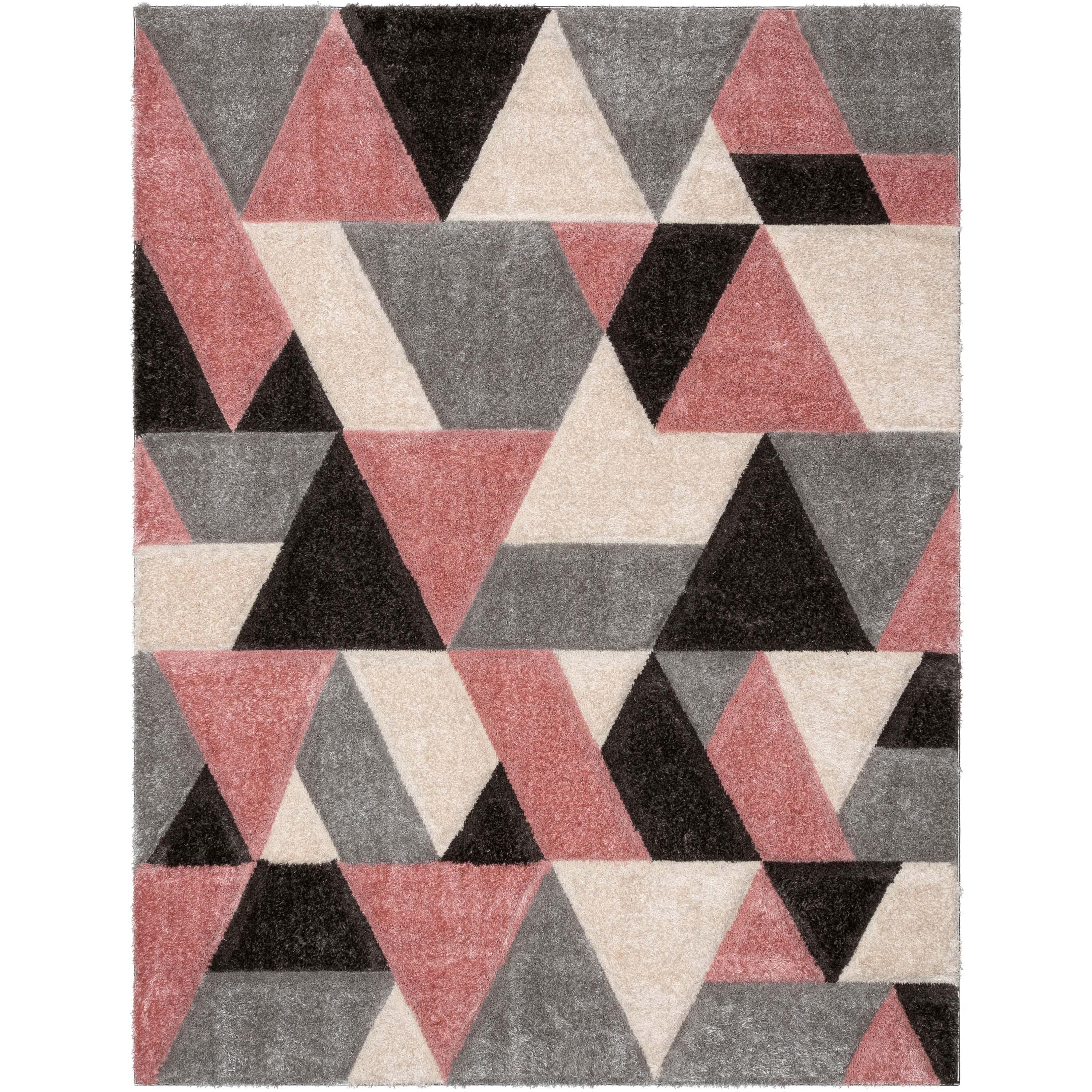 Holland Modern Geometric Blush 3D Textured Thick & Soft Shag Rug