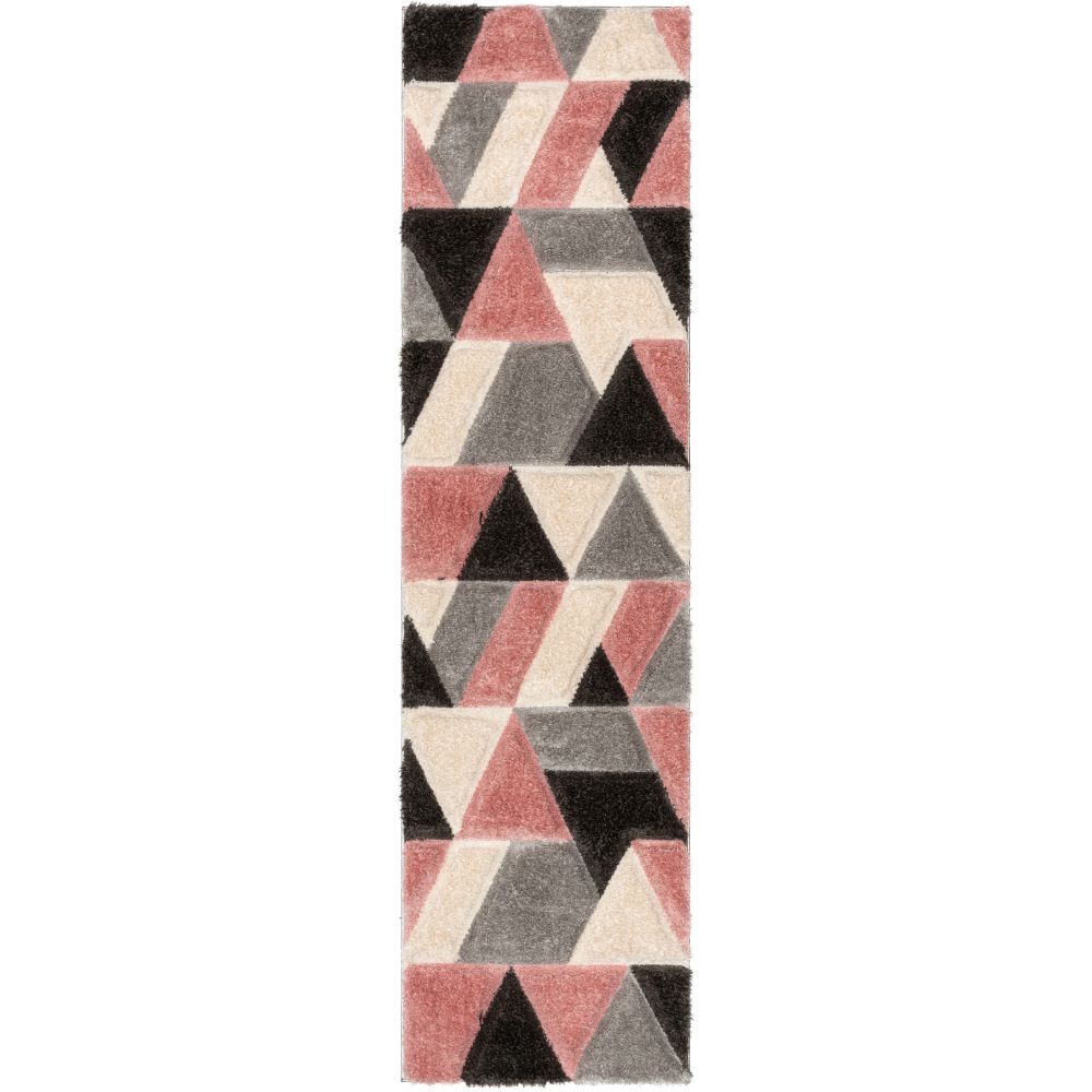 Holland Modern Geometric Blush 3D Textured Thick & Soft Shag Rug