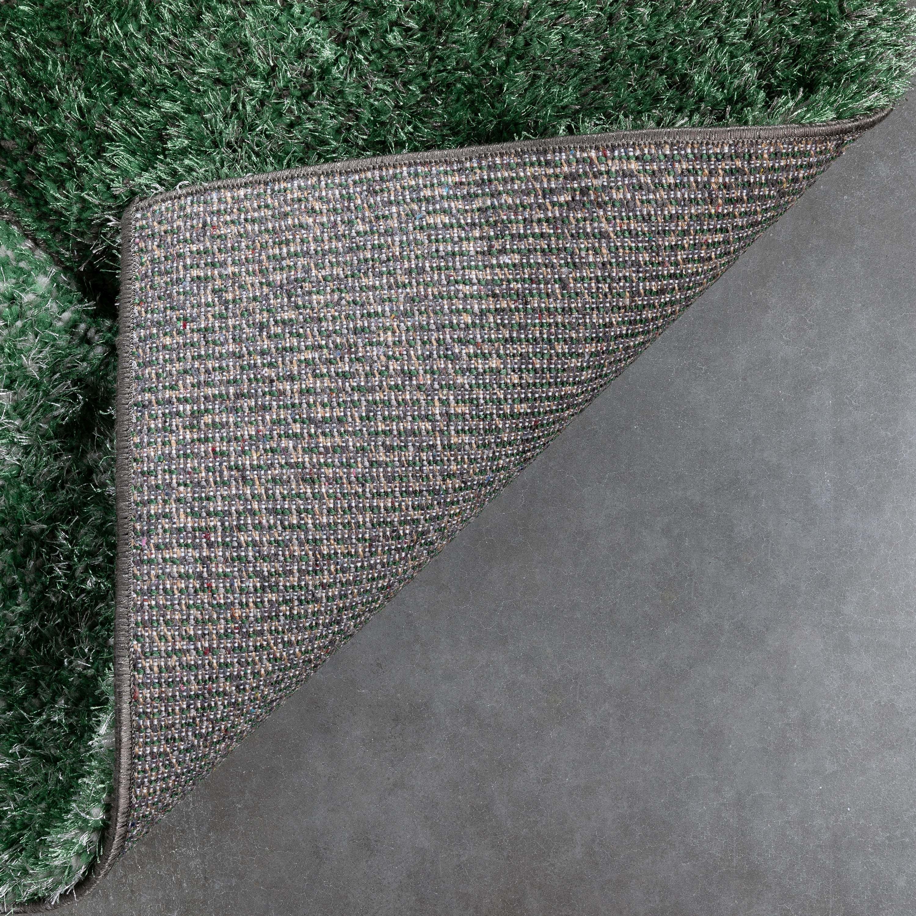 Luz Modern Geometric Green 3D Textured Thick & Soft Shag Rug