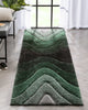 Luz Modern Geometric Green 3D Textured Thick & Soft Shag Rug