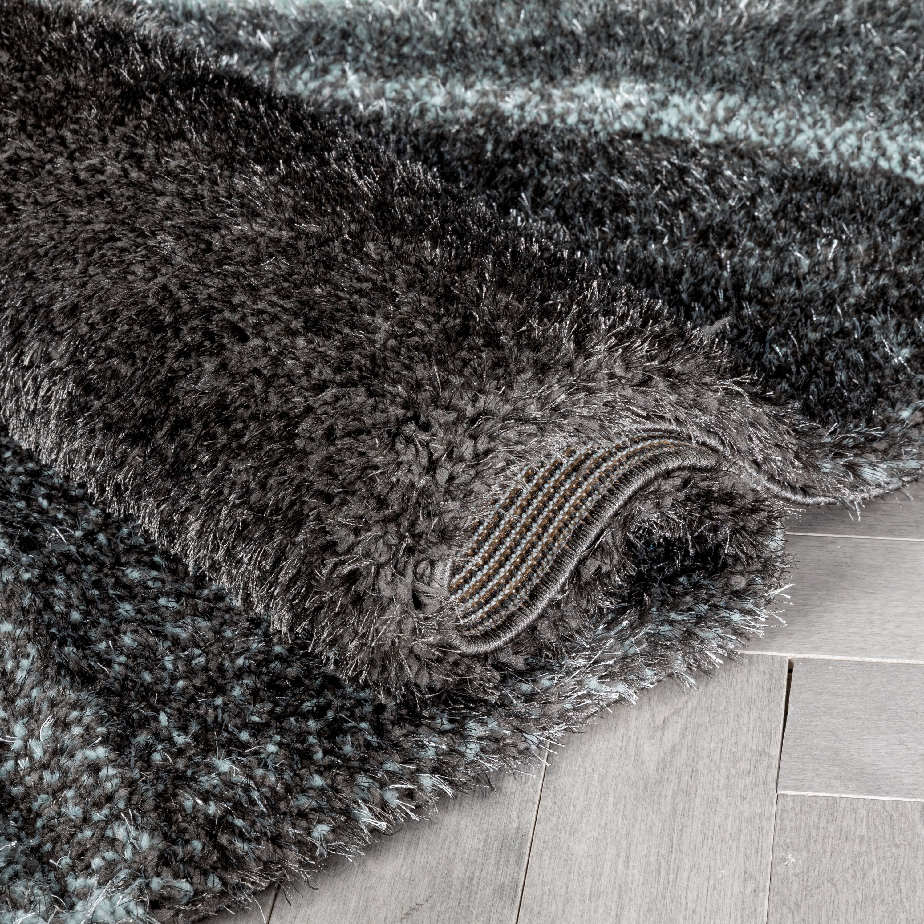 Luz Modern Geometric Light Blue 3D Textured Thick & Soft Shag Rug