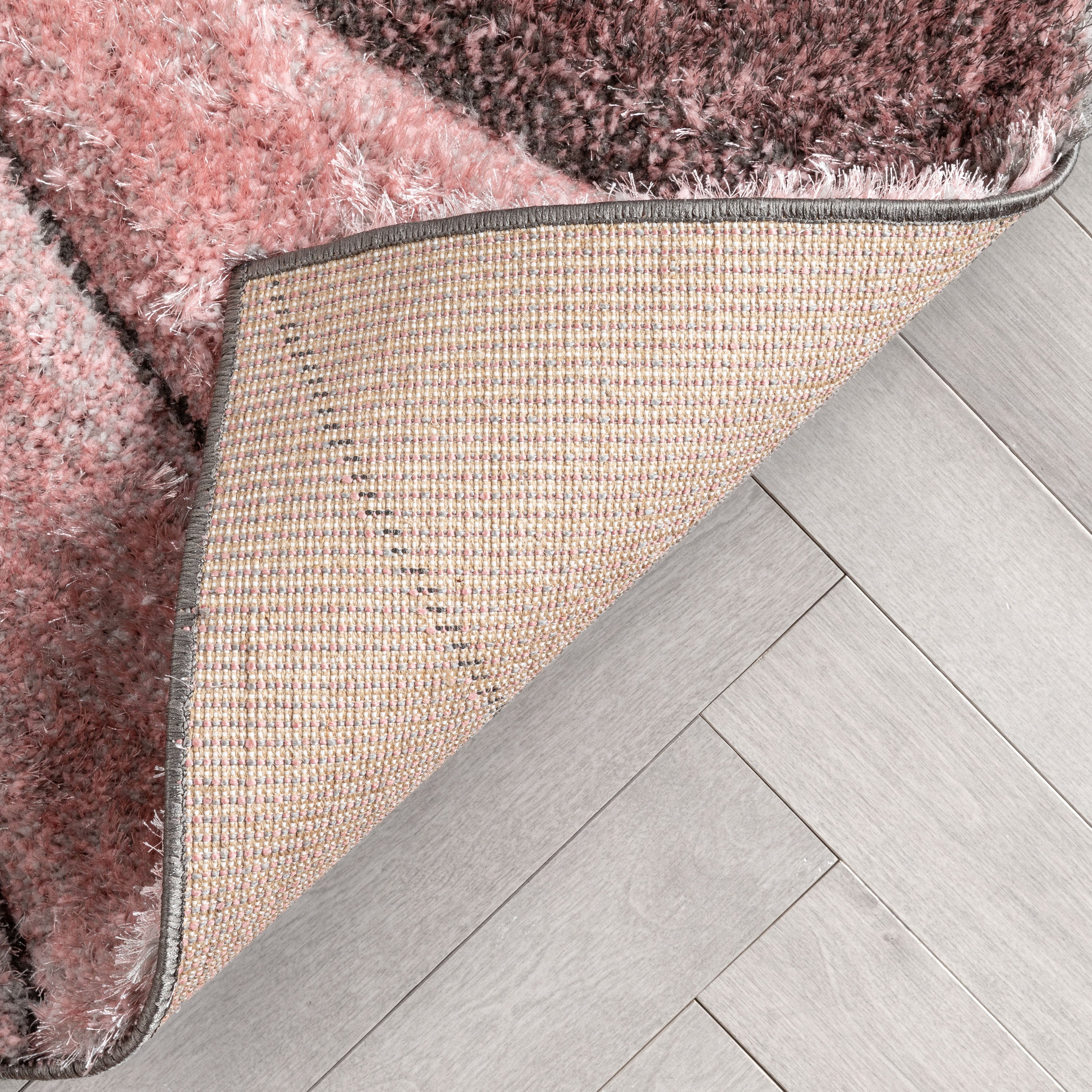 Luz Modern Geometric Blush 3D Textured Thick & Soft Shag Rug